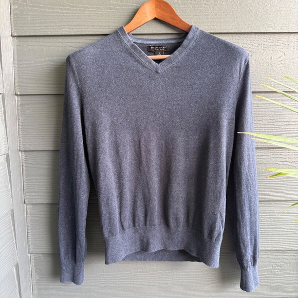 Banana Republic Other - Banana Republic Luxury Blend Silk Cashmere V Neck Sweater Blue Gray Small